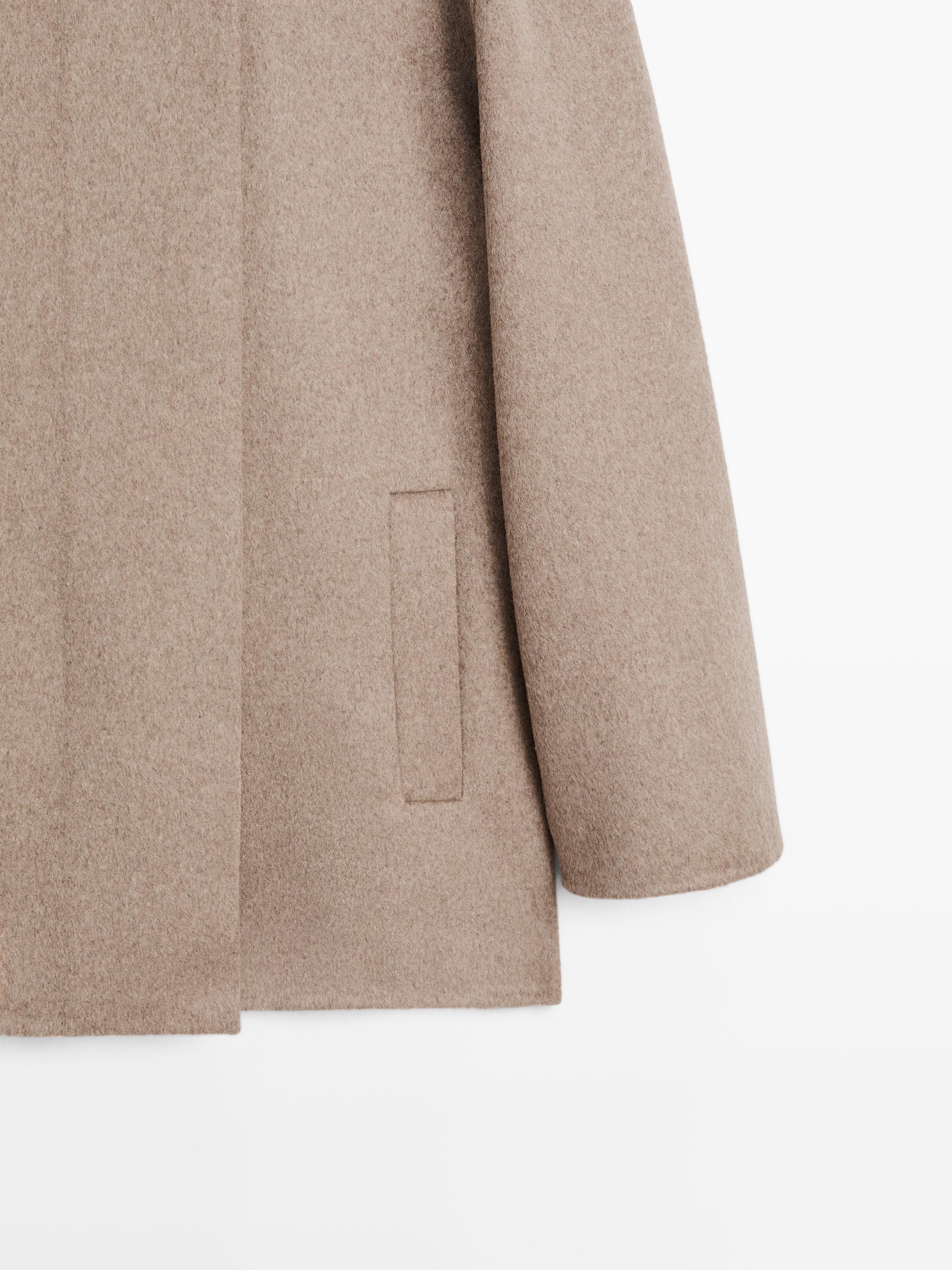 Manteau laine à col montant